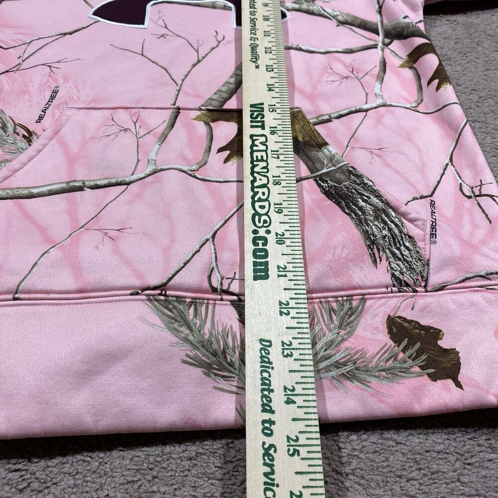Under Armour ColdGear Realtree Pink Camo Hoodie Women Small Loose Fit - Picture 6 of 7
